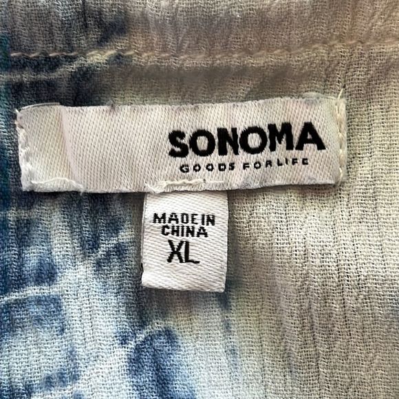 Sonoma Women’s Tie Dye Sleeveless V-neck Size XL Blue and White - Picture 12 of 13